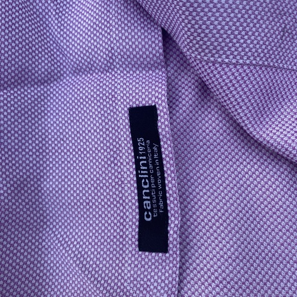 Hugo Boss Slim-Fit Cutaway Collar Textured Nailhead Shirt in Lavender 15 1/2 - Picture 3 of 5